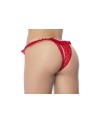 Culotte ouverte rouge avec froufrou en dentelle  - MAL119RED