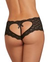 Shorty noir de dentelle ouvert et ajouré sur les fesses forme coeur - DG1442BLK