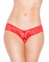 Tanga string rouge en dentelle avec noeud arrière - SOH31035RED