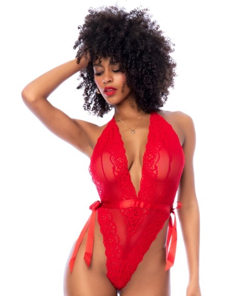 Body string en dentelle rouge - MAL8905RD