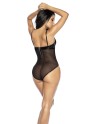 Body noir en Weet Look et résille   - MAL2732BLK