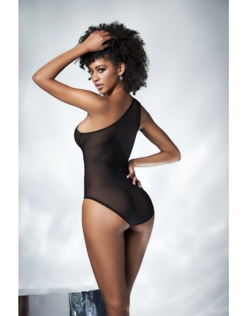 Body sexy noir asymétrique - MAL8789BLK