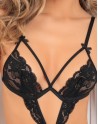 Body string noir ouvert à l'entre-jambes dentelle et ornements - REN502167-BLK