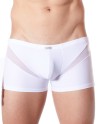 Boxer blanc sexy avec fine résille en V - LM805-67WHT