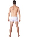 Boxer blanc sexy avec fine résille en V - LM805-67WHT